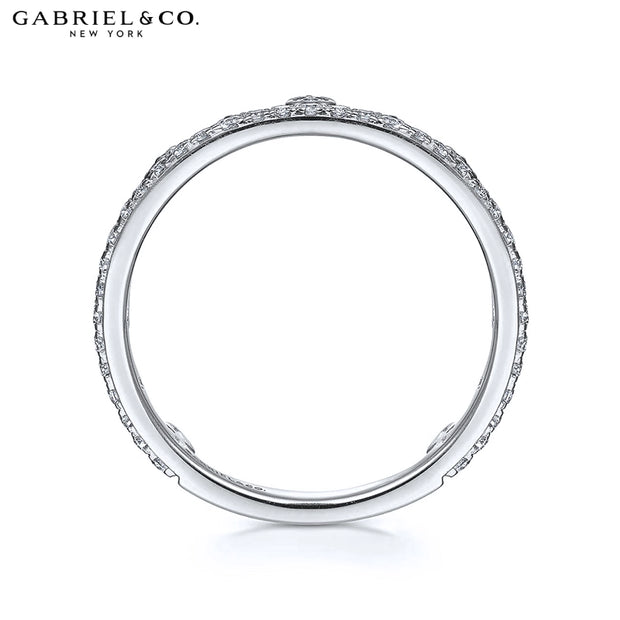 14kt Pavé Diamond Crown Ring 4.1mm
