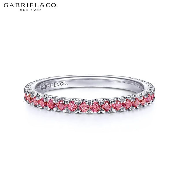 14kt French Pav Ruby Stackable Ring Heinrichs Jewellery