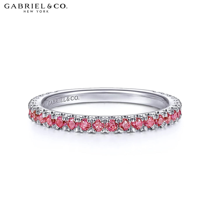 14kt French Pavé Ruby Stackable Ring