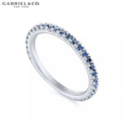 14kt French Pavé Sapphire Stackable Ring
