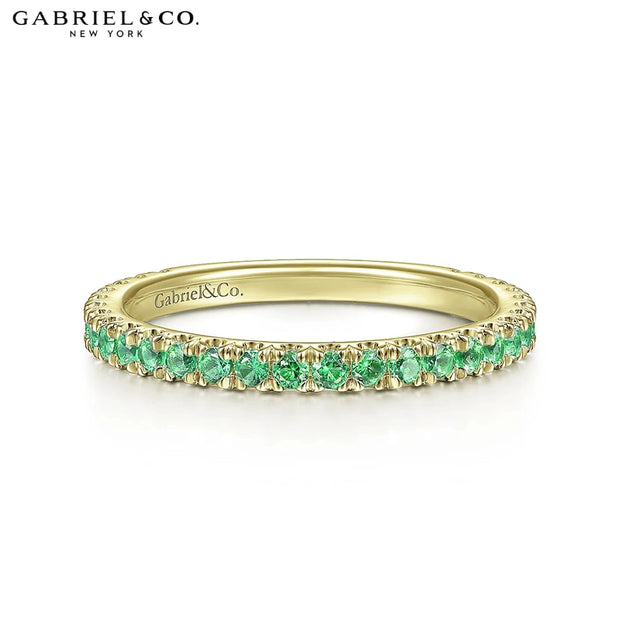 14kt French Pavé Emerald Ring 1.9mm