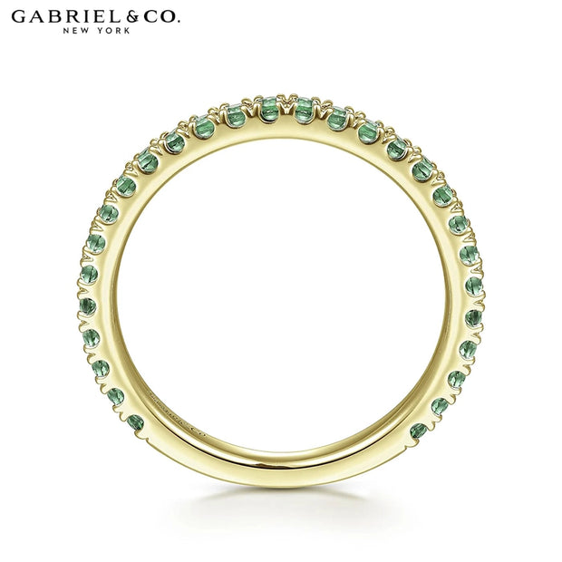14kt French Pavé Emerald Ring 1.9mm
