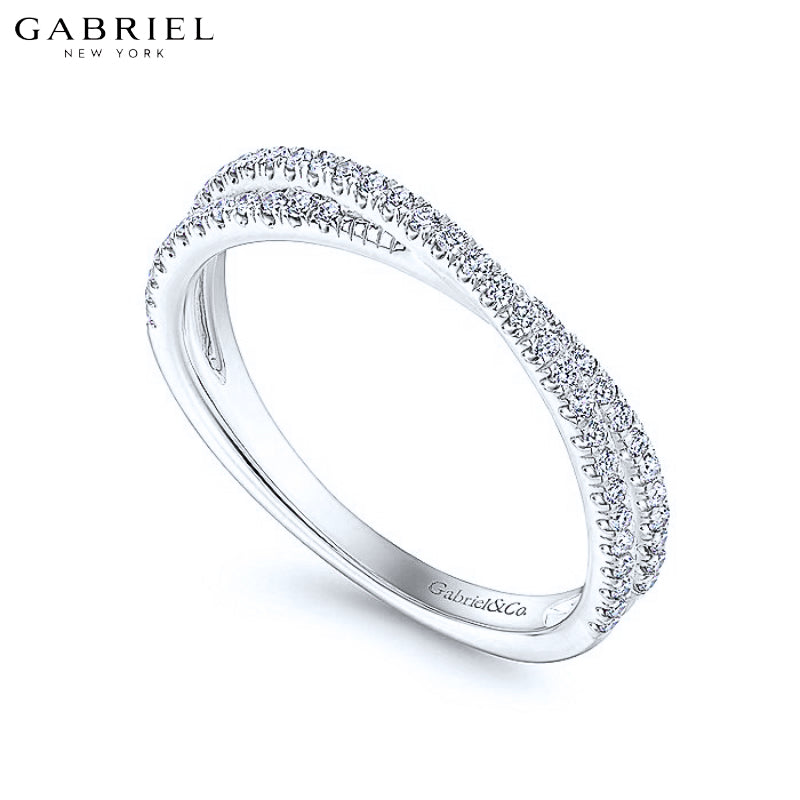 Natural Diamond Crossover Ring