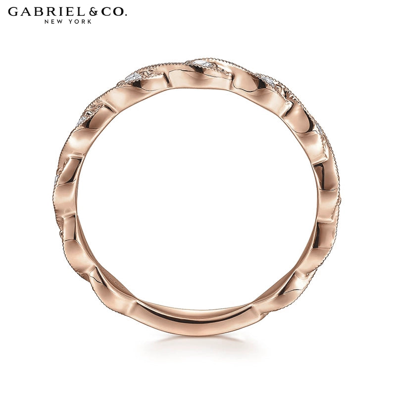 0.15ctw Natural Diamond Vintage Milgrain Ring 2.5mm