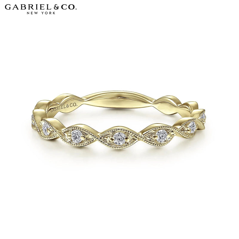 0.15ctw Natural Diamond Vintage Milgrain Ring 2.5mm