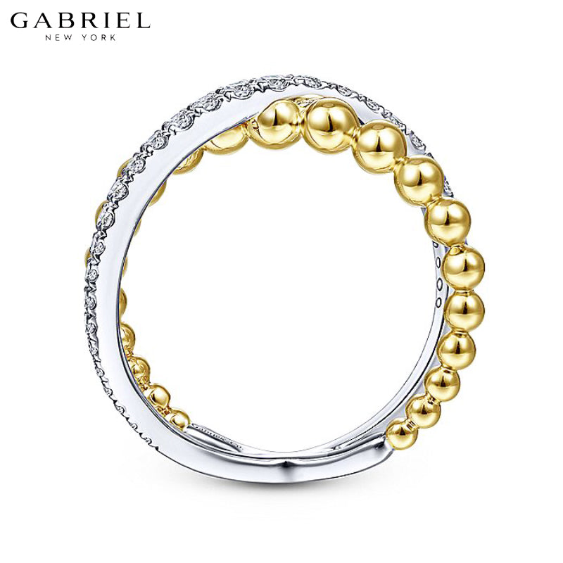 14kt 0.40cts Natural Diamond Crossover Ring