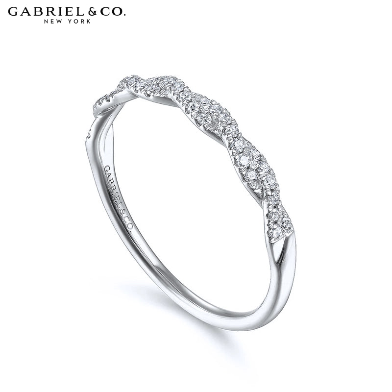 0.11ctw Natural Diamond French Pavé Twist Ring 2.2mm