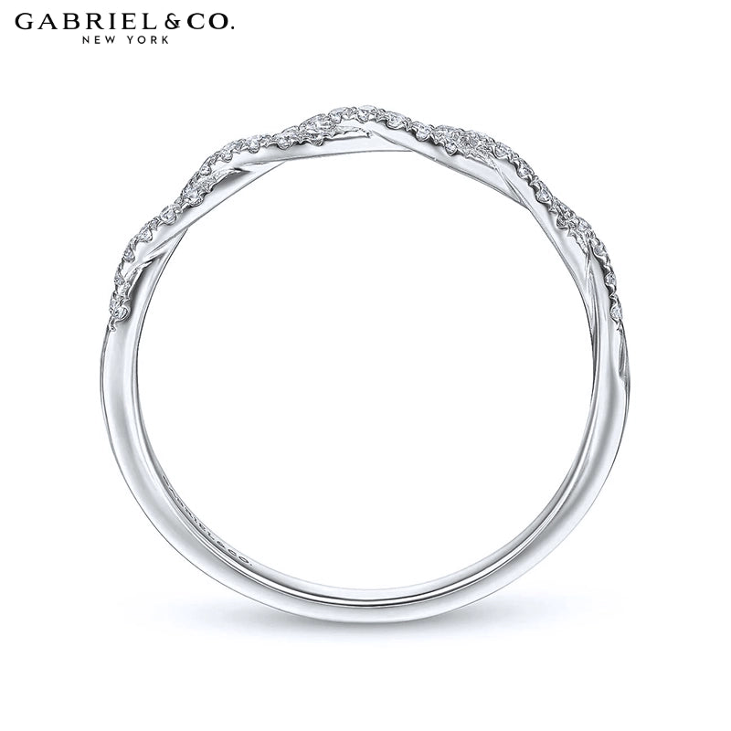 0.11ctw Natural Diamond French Pavé Twist Ring 2.2mm