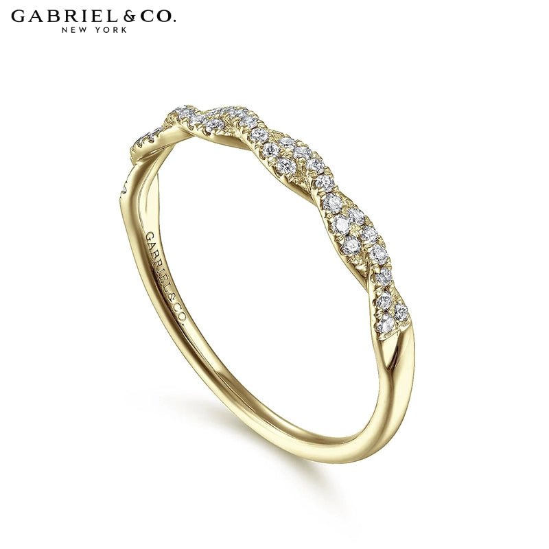 0.11ctw Natural Diamond French Pavé Twist Ring 2.2mm