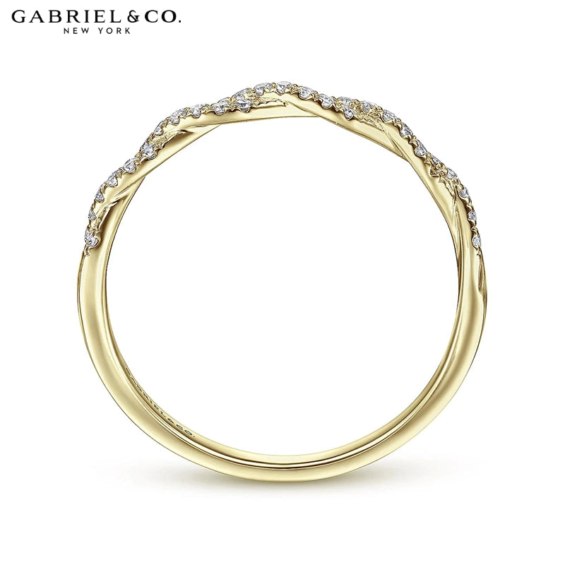 0.11ctw Natural Diamond French Pavé Twist Ring 2.2mm