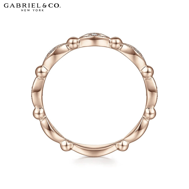 0.05ctw Natural Diamond Vintage Milgrain Ring 2.3mm