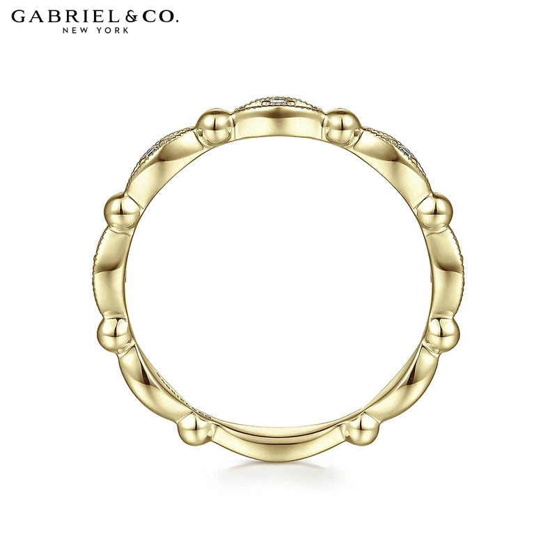 0.05ctw Natural Diamond Vintage Milgrain Ring 2.3mm