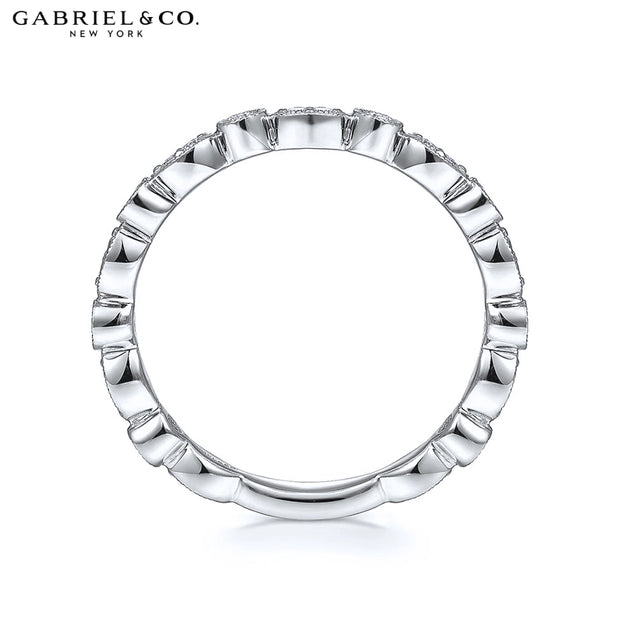 14kt Vintage Milgrain Diamond Stackable Ring