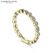 14kt Vintage Milgrain Diamond Stackable Ring