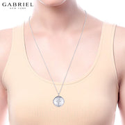 Sterling Silver White Sapphire Locket Necklace