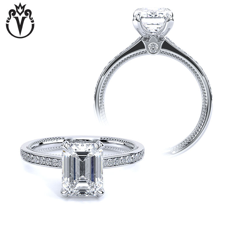 1.00ctr-3.00ctr Emerald Cut Lab Grown Diamond Ring