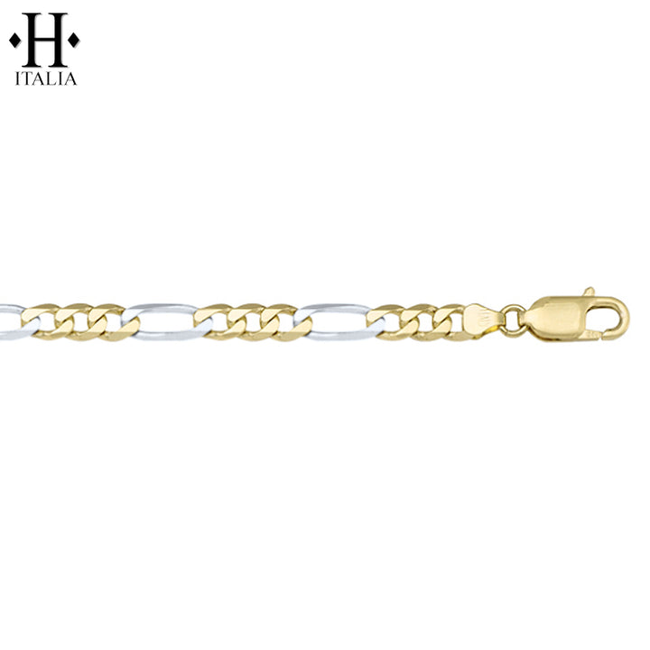 10kt 5.1mm Italian Solid Figaro Bracelet