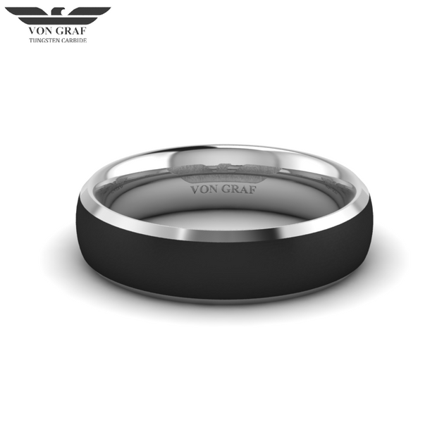 Jet PVD Tungsten Carbide Luxury Fit Ring 6mm