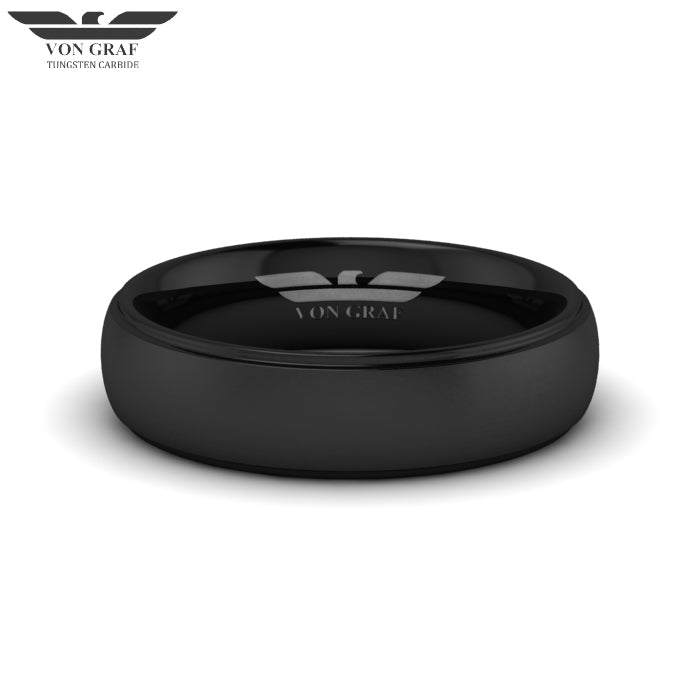 Jet PVD Tungsten Carbide Luxury Fit Ring 6mm