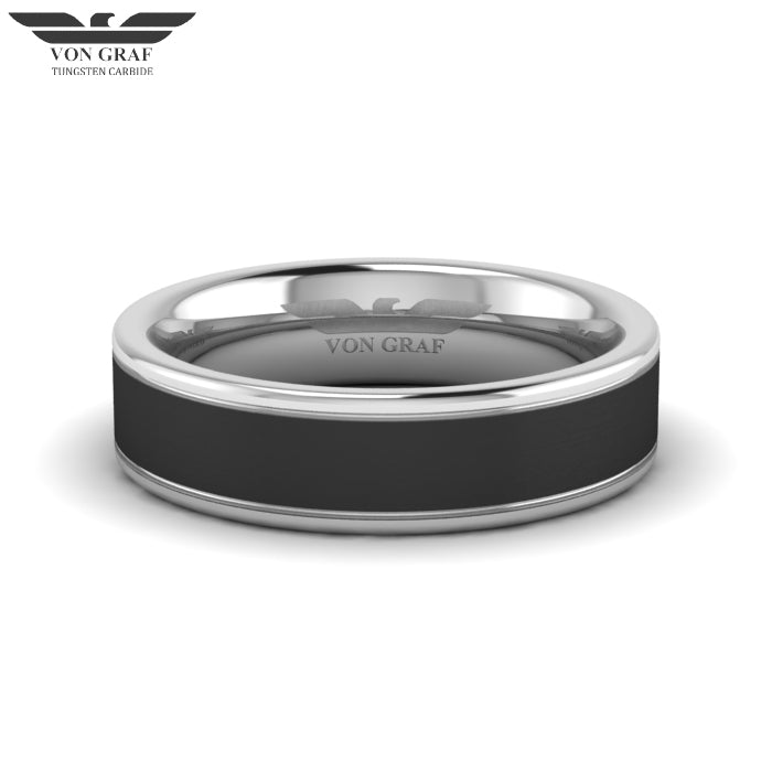 Jet PVD Tungsten Carbide Luxury Fit Ring 6mm