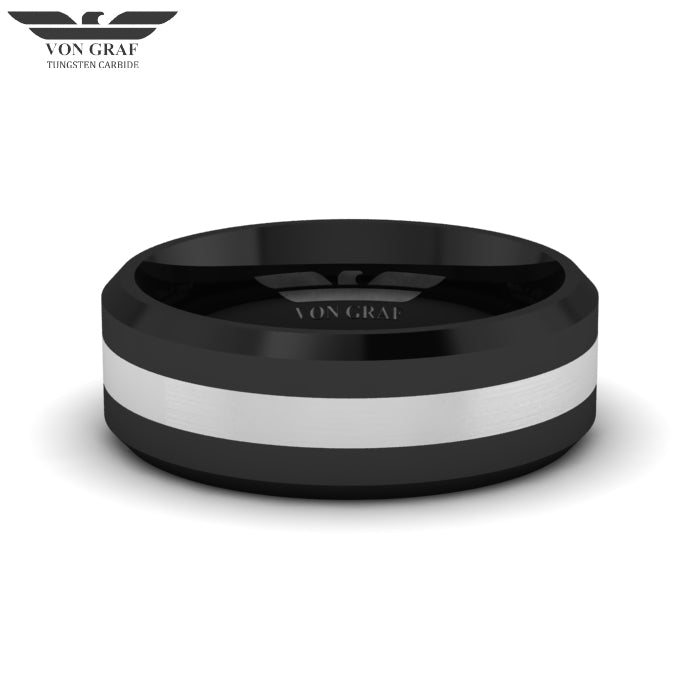 Jet PVD Tungsten Carbide Luxury Fit Ring 8mm