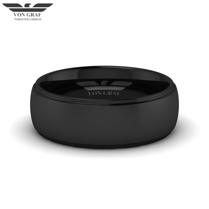 Jet PVD Tungsten Carbide Luxury Fit Ring 8mm