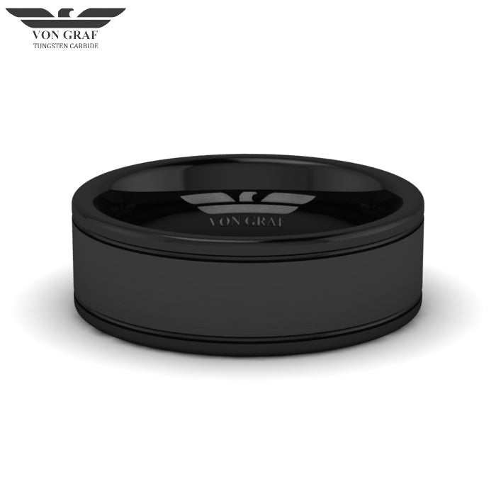 Jet PVD Tungsten Carbide Luxury Fit Ring 8mm