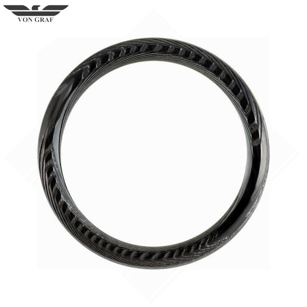 Black Damascus Steel Comfort Fit Ring 8mm