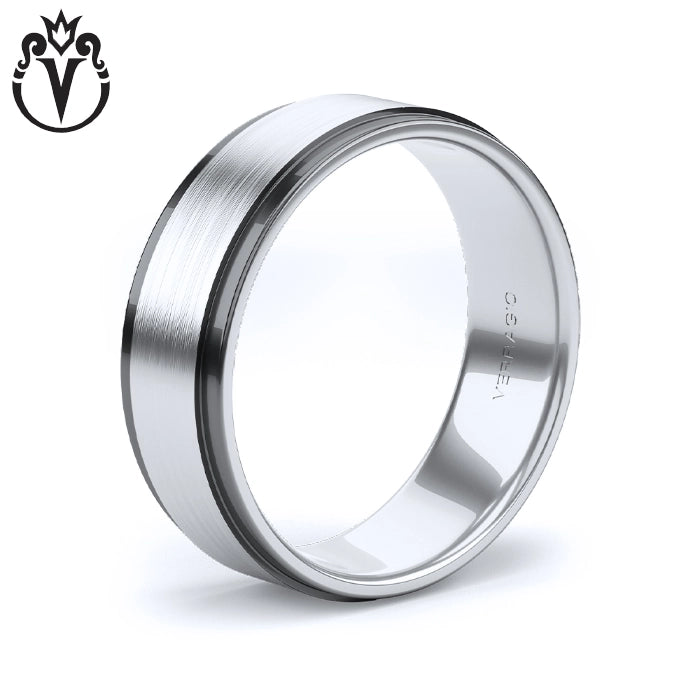 Black Rhodium & Gold Wedding Ring 7mm
