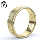 Clous de Paris Solid Gold Ring 7mm