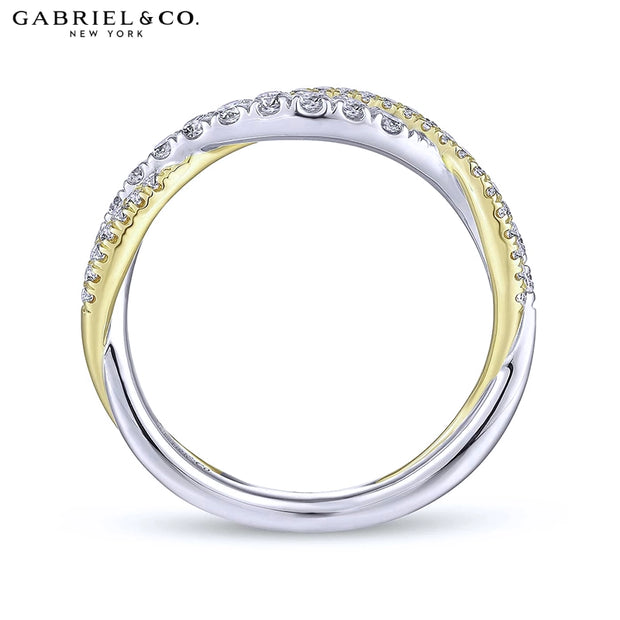 14kt Twisted Diamond Ring 4.1mm
