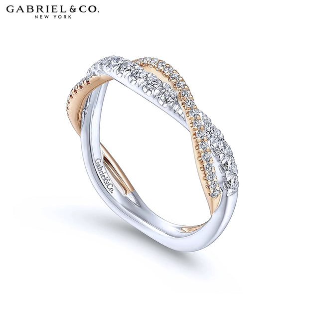 14kt Twisted Diamond Ring 4.1mm